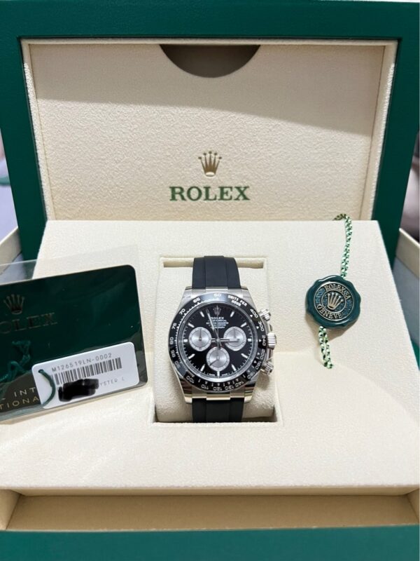 2024 ROLEX DAYTONA COSMOGRAPH WHITE GOLD BLACK DIAL 40MM 126519LN
