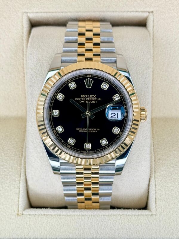 Rolex Datejust 41mm 126333 Two-Tone Jubilee Black Diamond Dial