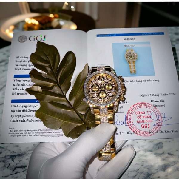 Rolex Replica 1:1 Watch Daytona 18K Gold Wrapped With Moissanite Diamond 40mm