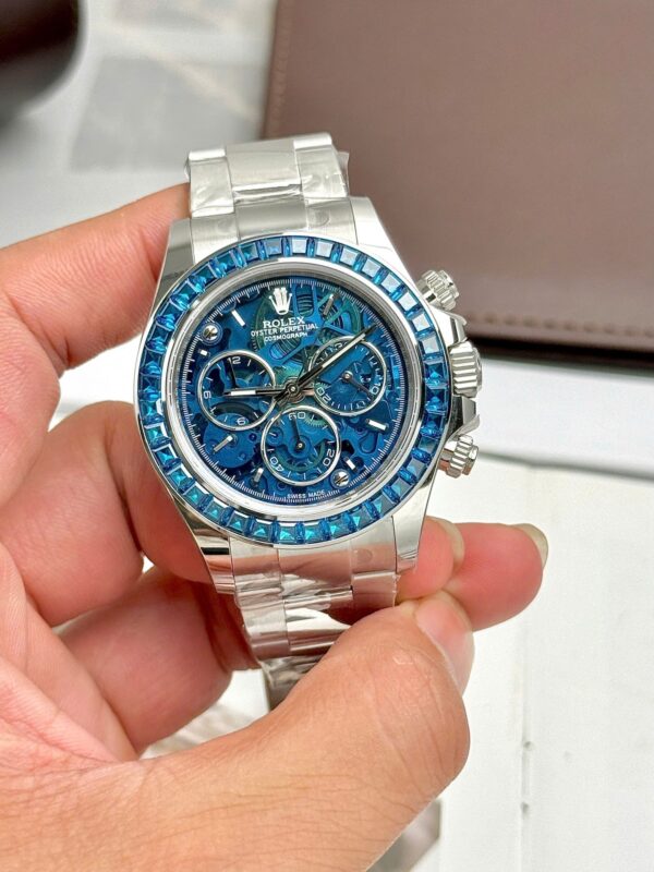 Rolex Daytona Arolla Challenge Blue Luxury Imitation Watches Dial Skeleton 40mm - Image 2
