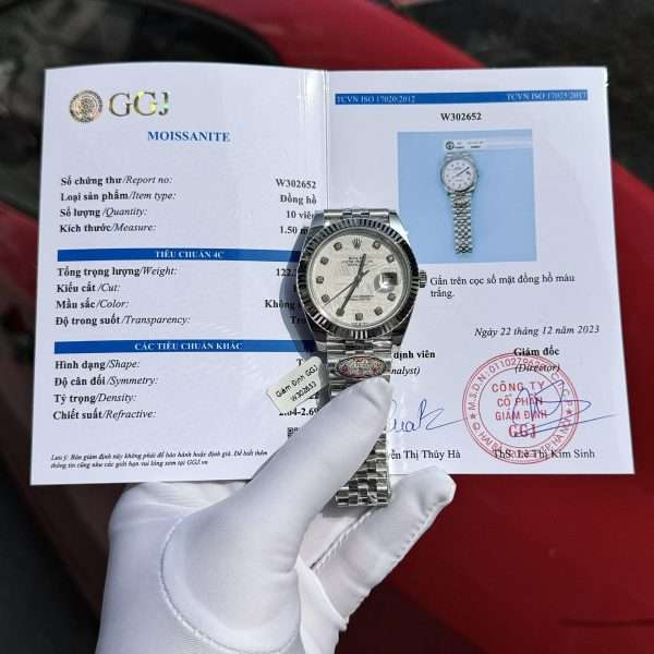 Rolex DateJust Meteorite Dial with Moissanite Custom Clean Factory 41mm