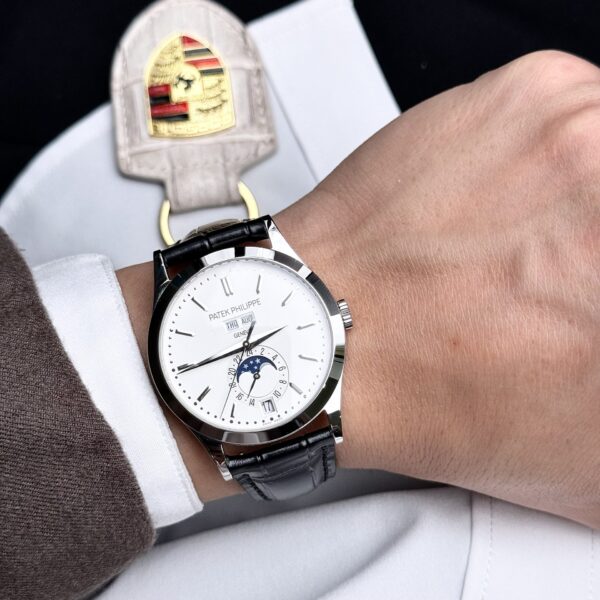 Patek Philippe Complications 5396G White Dial Leather Strap - Image 5