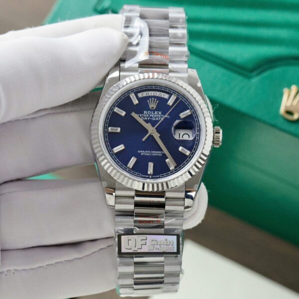 Rolex Daydate Blue Dial Fluted Bazel Gained WeightD